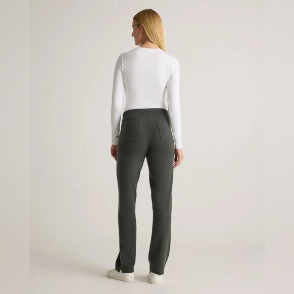 Quince Women’s Mongolian Cashmere Straight Leg Pants Moss Green XL NWT - Picture 7 of 12